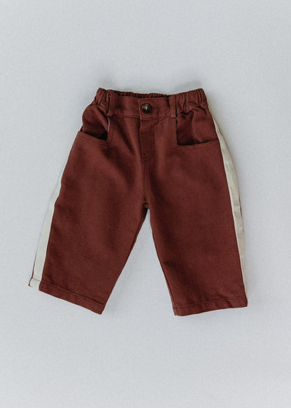 Side Stripe Pants- Brick