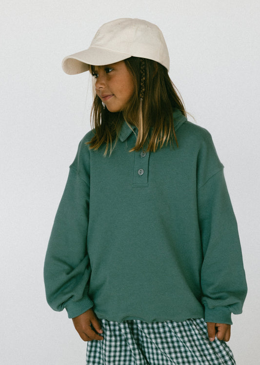 Polo Sweater- Sea Foam Green