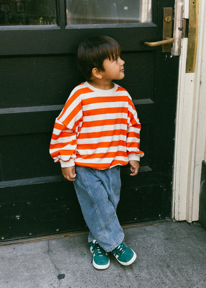 Stripe Crewneck- Orange