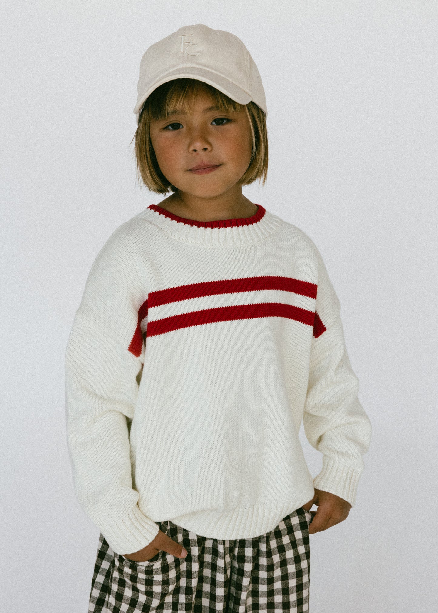 Double Stripe Knit- Ivory
