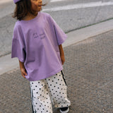 Boxy Graphic Tee- Deep- Lilac