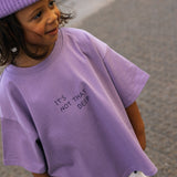Boxy Graphic Tee- Deep- Lilac