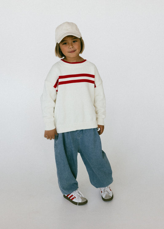 Double Stripe Knit- Ivory