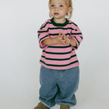 Striped Retro Tee- Pink