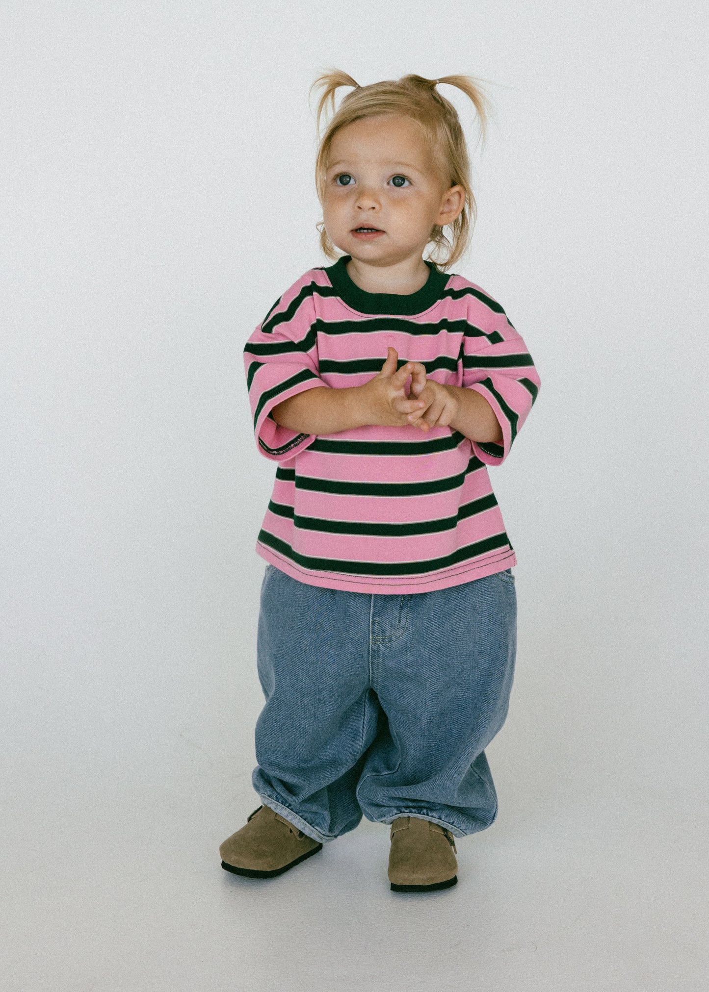Striped Retro Tee- Pink