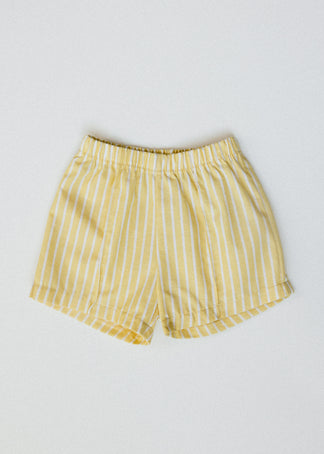 Archie Short Set Yellow Stripe with Green