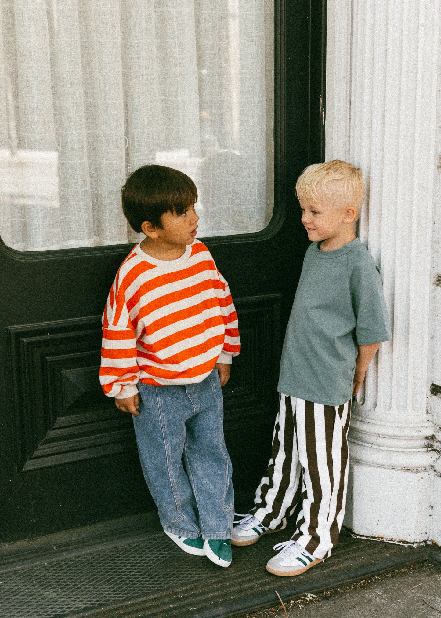 Stripe Crewneck- Orange