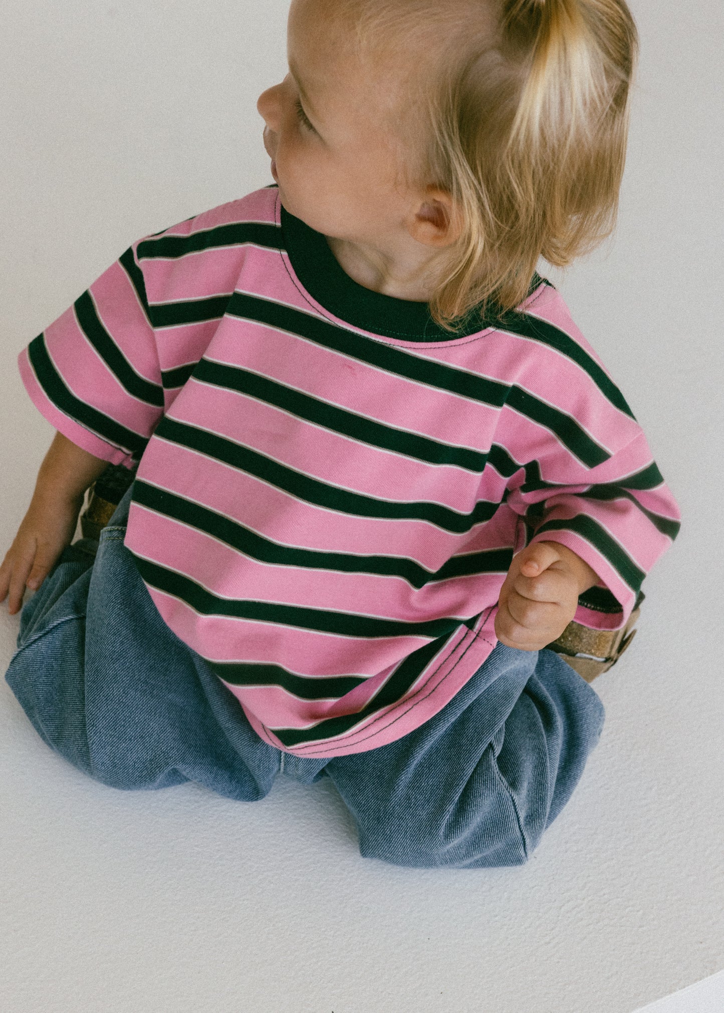 Striped Retro Tee- Pink