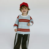 Retro Stripe Long Sleeve- Light Blue