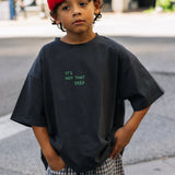 Boxy Graphic Tee- Deep- Charcoal