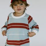 Retro Stripe Long Sleeve- Light Blue