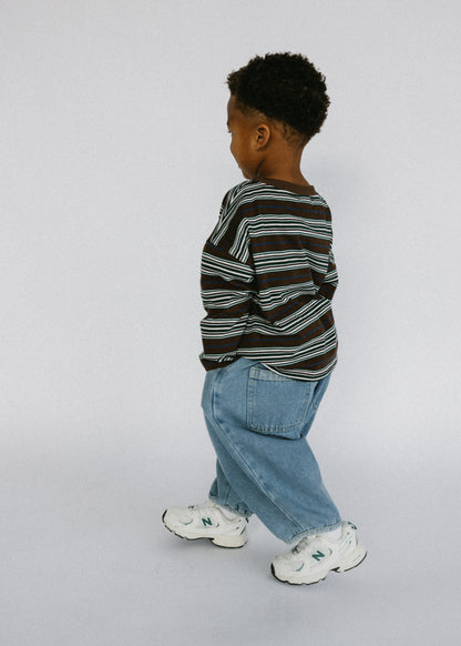 Basic Striped Long Sleeve- Brown