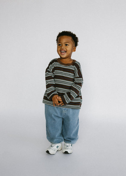 Basic Striped Long Sleeve- Brown