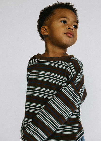 Basic Striped Long Sleeve- Brown
