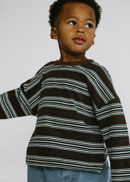 Basic Striped Long Sleeve- Brown