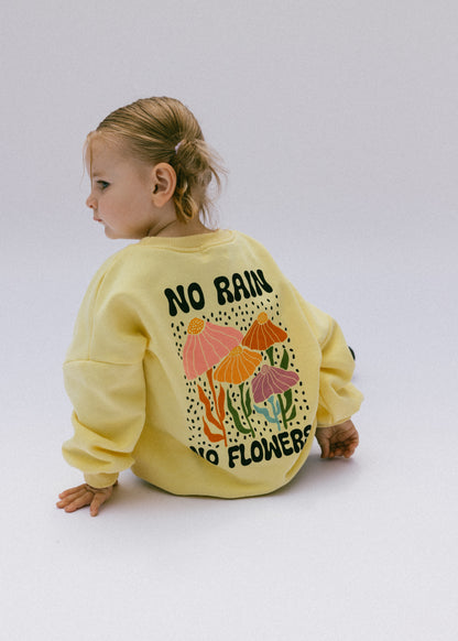 Graphic Crewneck- Flowers- Yellow