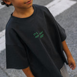 Boxy Graphic Tee- Deep- Charcoal