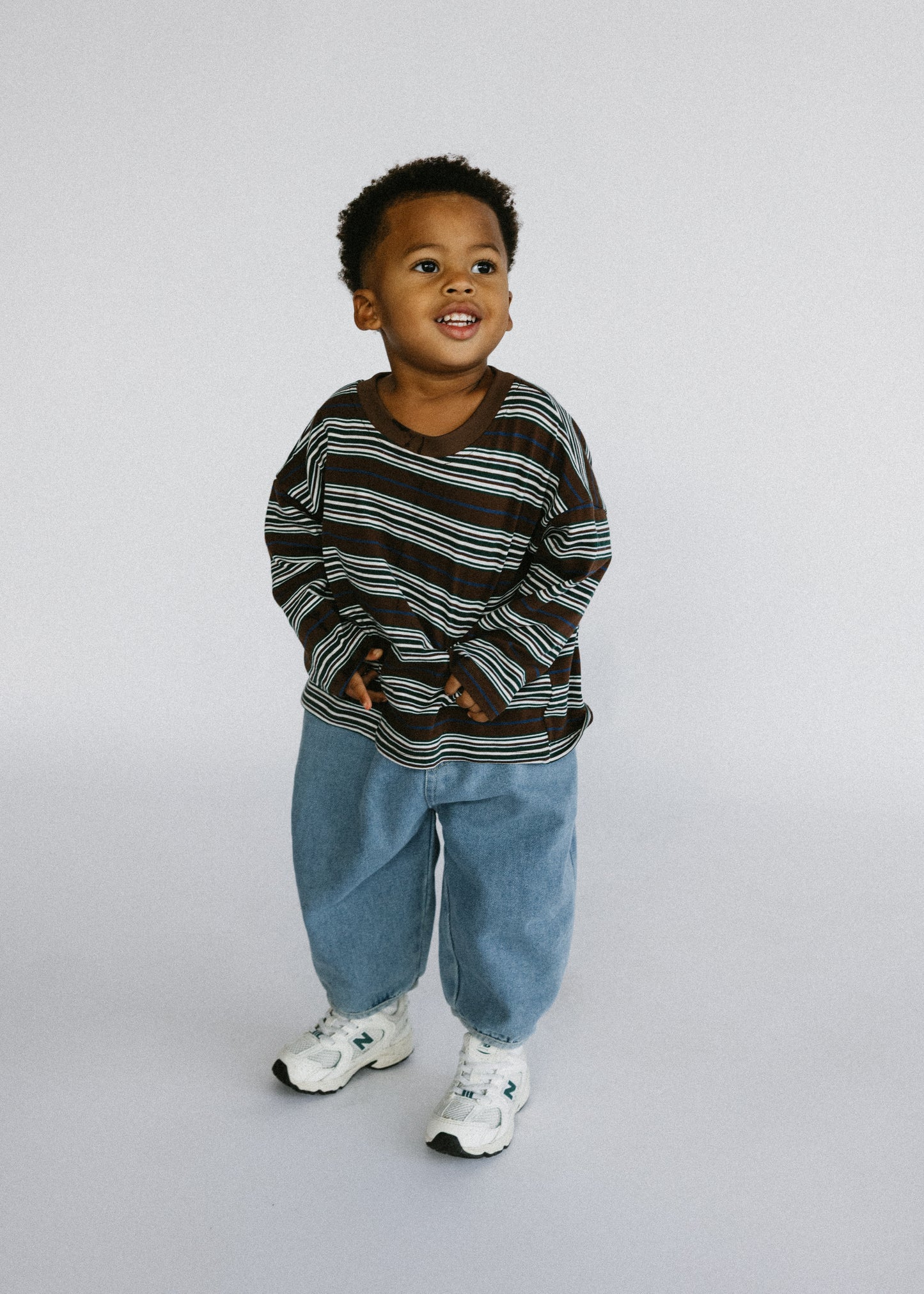 Basic Striped Long Sleeve- Brown