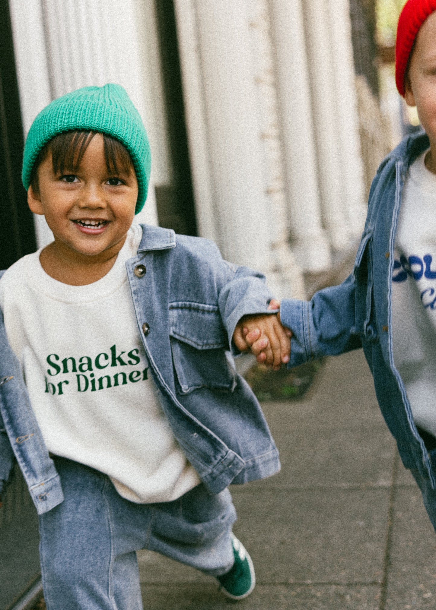 Graphic Crewneck- Snacks For Dinner- Green