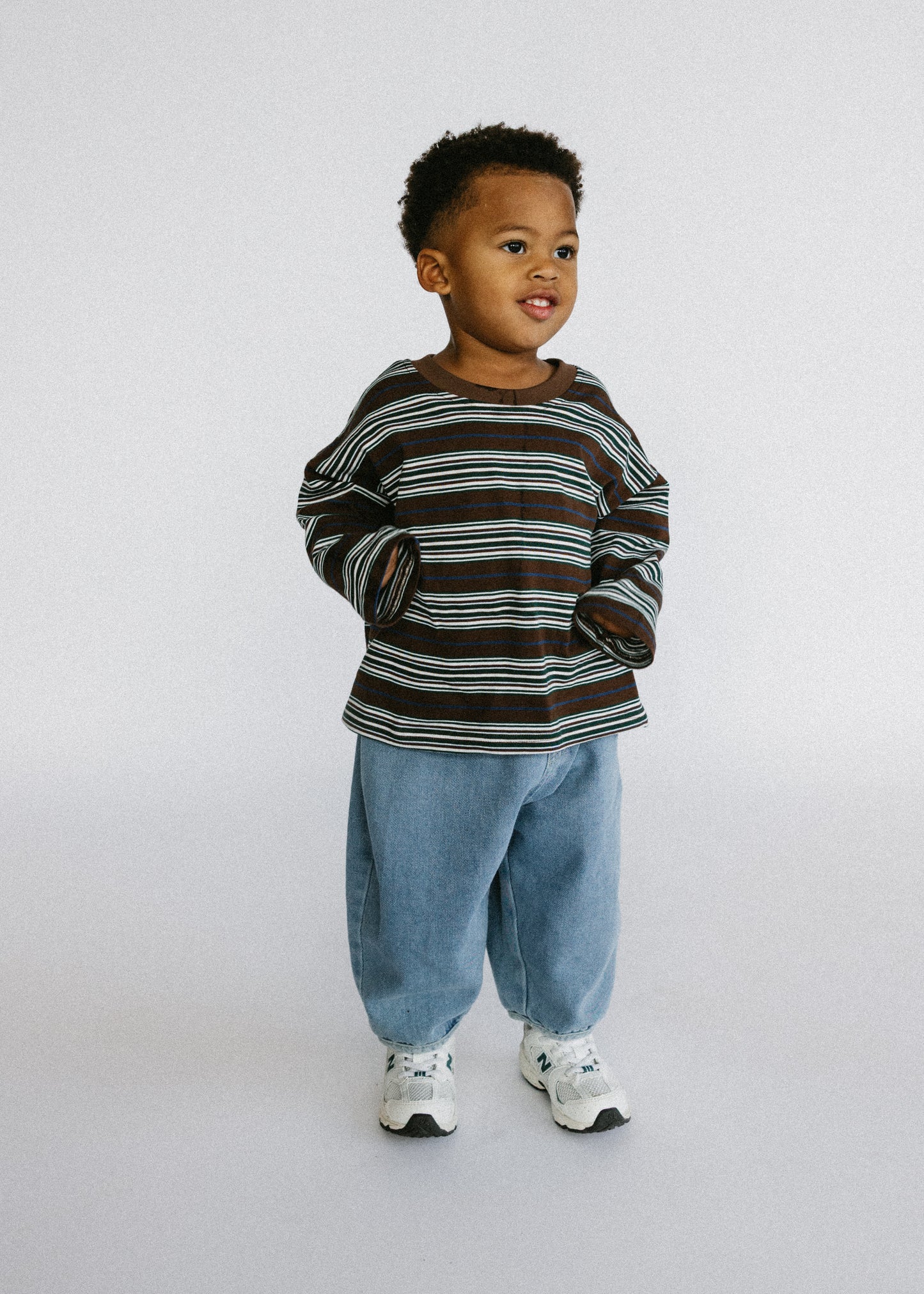 Basic Striped Long Sleeve- Brown