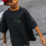Boxy Graphic Tee- Deep- Charcoal