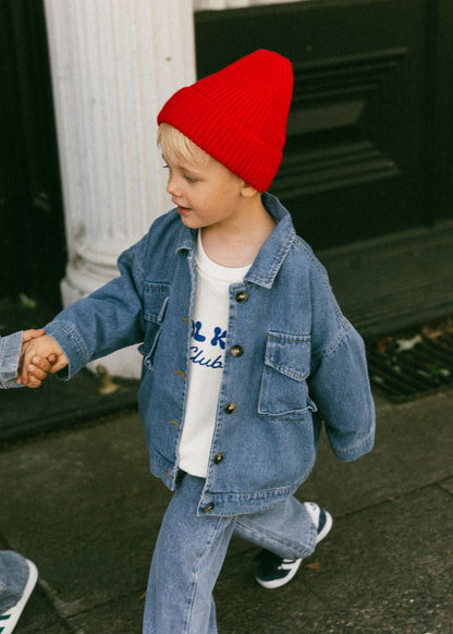 Denim Cargo Jacket- True Blue