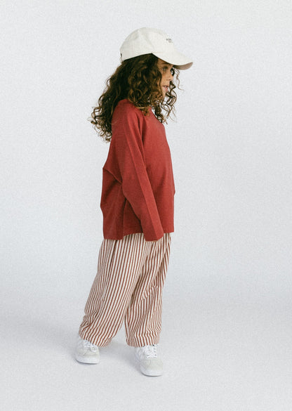 Baggy Long Sleeve- Vintage Red