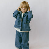 Denim Cargo Jacket- True Blue