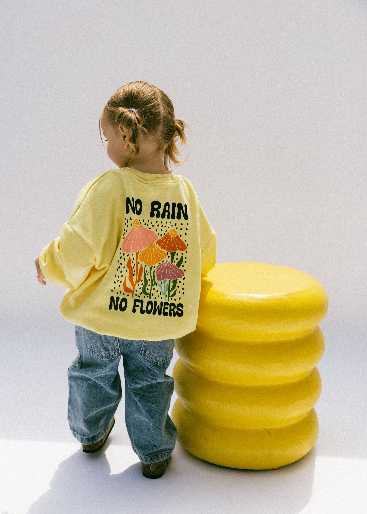 Graphic Crewneck- Flowers- Yellow