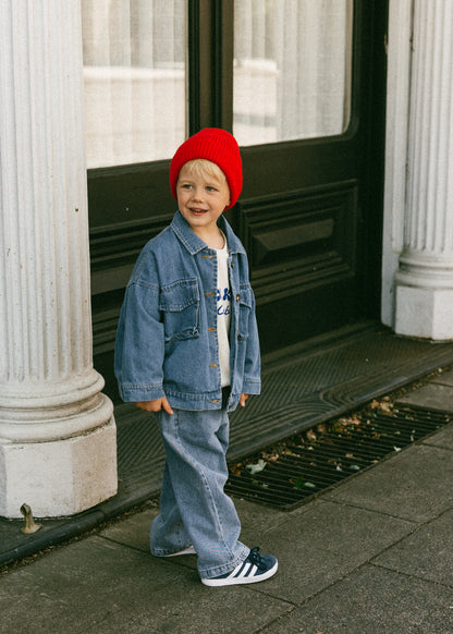 Denim Cargo Jacket- True Blue