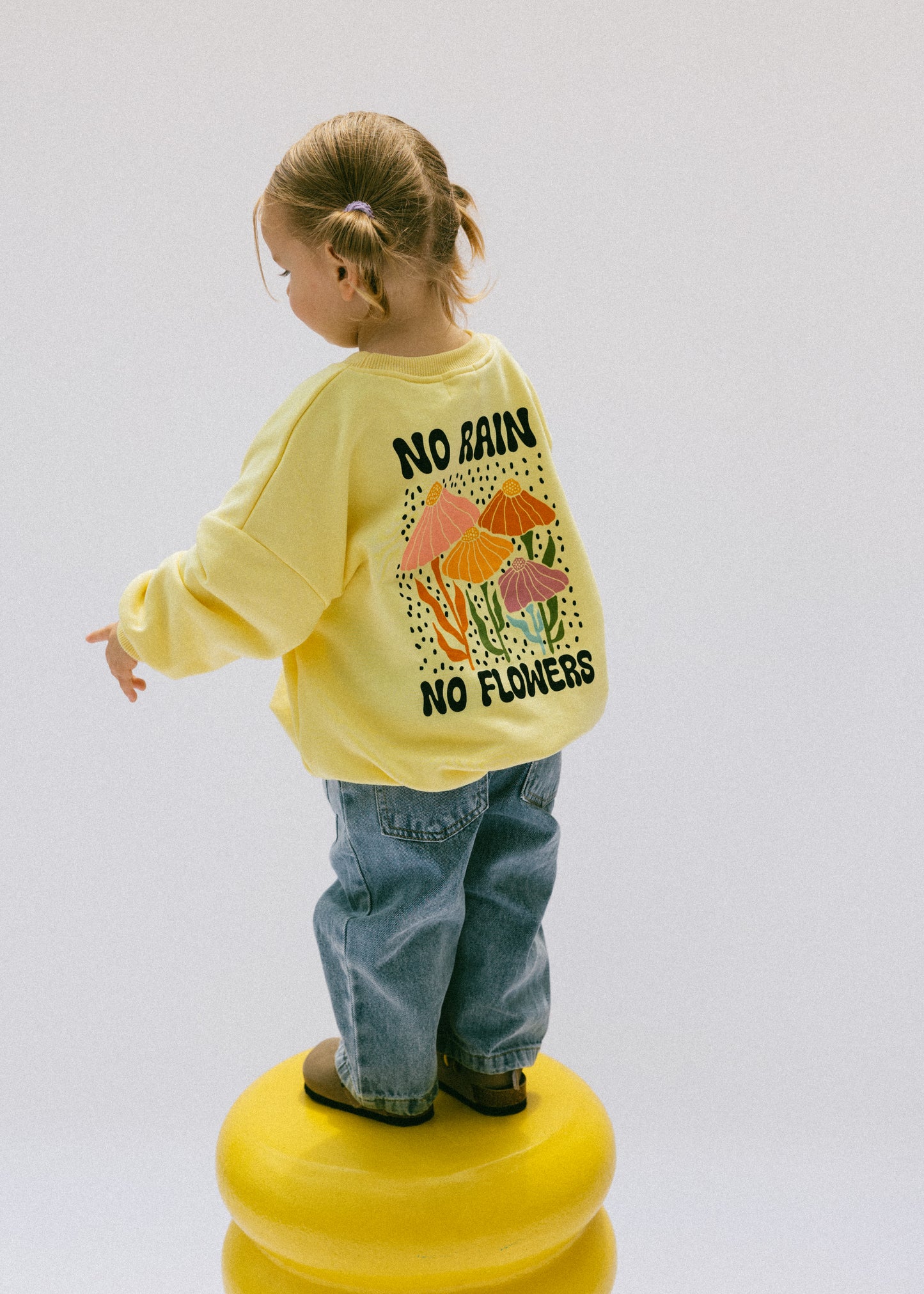 Graphic Crewneck- Flowers- Yellow