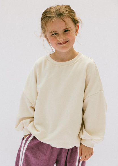 Graphic Crewneck- Flowers- Sand