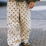 Retro Twill Pants- Polka Dot- Ivory