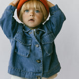 Denim Cargo Jacket- True Blue