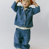 Denim Cargo Jacket- True Blue