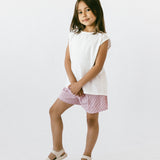 Pin Striped Shorts- Red