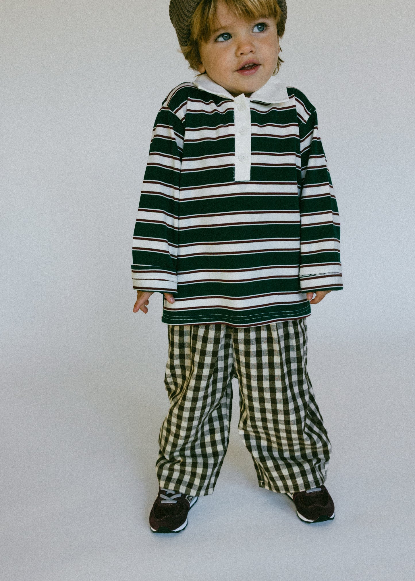Soft Gingham Pants- Brown