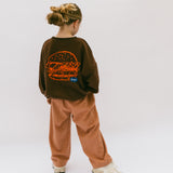 Graphic Crewneck- Burger- Brown