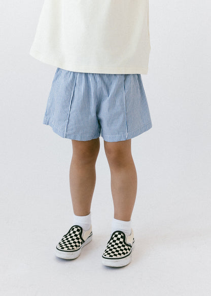 Pin Striped Shorts- Blue