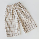 Retro Twill Pants- Taupe Grid