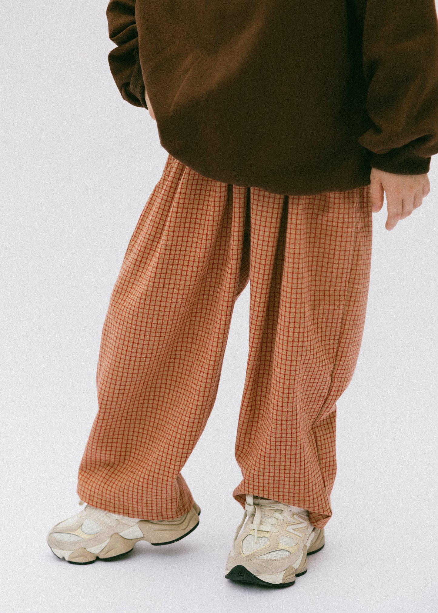 Check Pant- Tan & Red