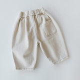 Baggy Barrel Stitch Jeans- Cream
