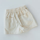 Wide Leg Denim Shorts- Cream