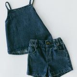 Denim Shorts- Dark Wash