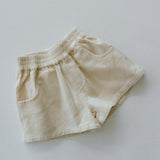 Cargo Wide Leg Shorts- Cream