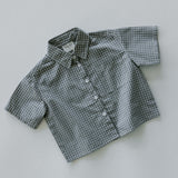 Boxy Button Up- Blue