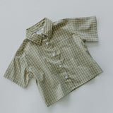 Boxy Button Up- Olive Green