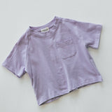 Pocket Graphic Tee- Flowers- Lavender
