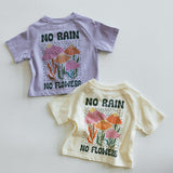 Pocket Graphic Tee- Flowers- Cream