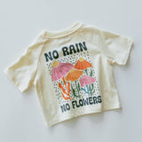 Pocket Graphic Tee- Flowers- Cream